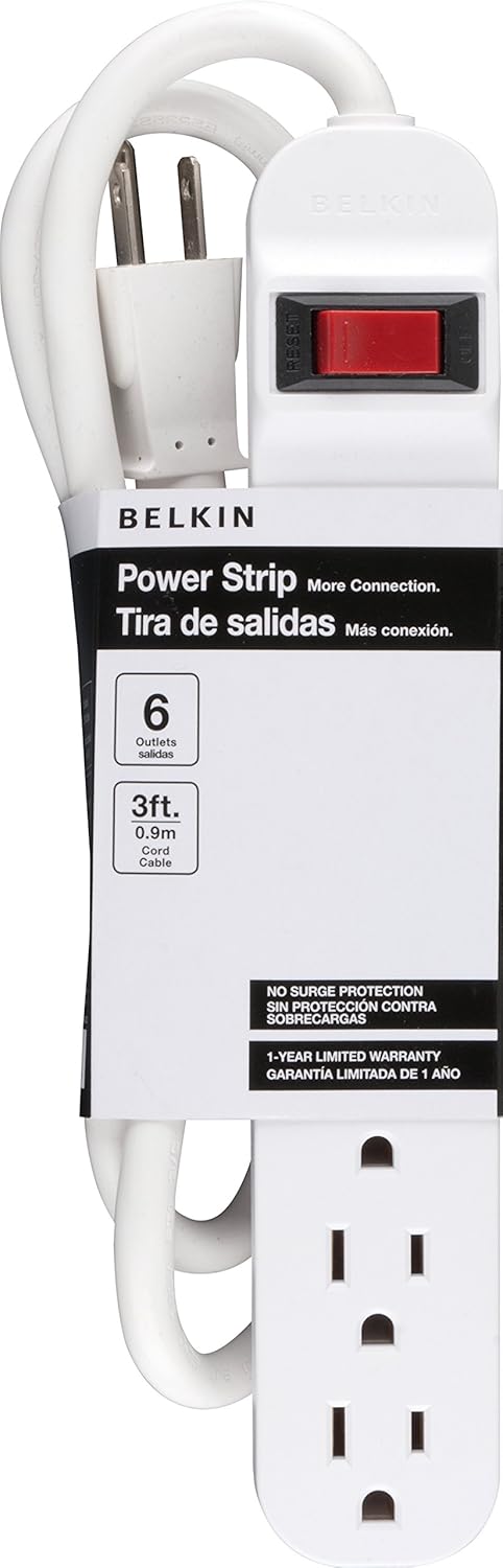 belkin Belkin 6Outlet Power Strip With 3ft Cord White  - Image 4