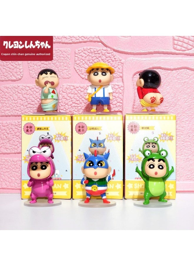 Generic - 2025 Genuine Crayon Small Sauce Metamorphosis Series Dynamic Superman Car Center Console Car Ornaments-Color:Crayon Shin-chan-Pajamas [192 Pieces In A Box] - Image 1