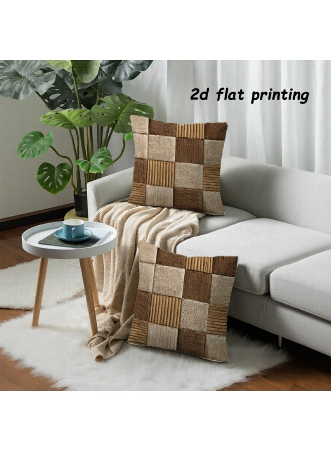 موان كوشن مودرن جلد صناعي 45×45 سم - غطاء وسادة ديكور فاخر للمنزل والريسبشن وغرف المعيشة - Image 1