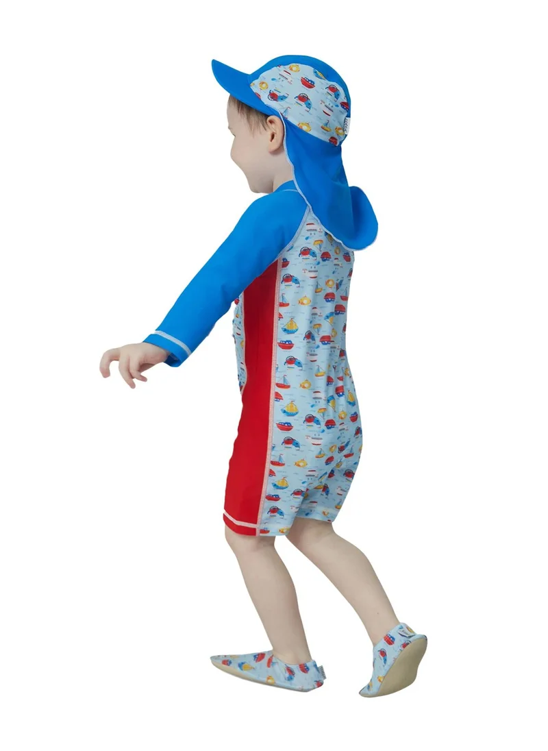 كويجا صن وير COEGA Boys Baby One Piece Suit - Blue Boats
