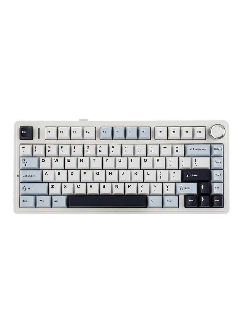 AULA - AULA F75 Gasket Mechanical Keyboard, 75% Wireless Hot Swappable Gaming Keyboard with Five-Layer Padding&Knob, Bluetooth/2.4GHz/USB-C, RGB (Light Blue, LEOBOG Reaper Switch) - Image 1