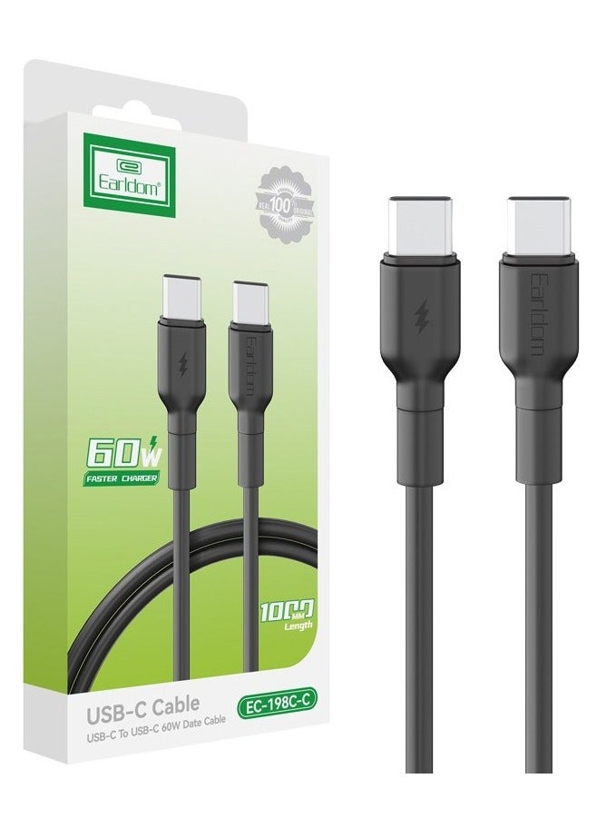 Earldom Ultra Fast 60W Charge Cable USB-C to USB-C 1M For All Devices. - Image 2