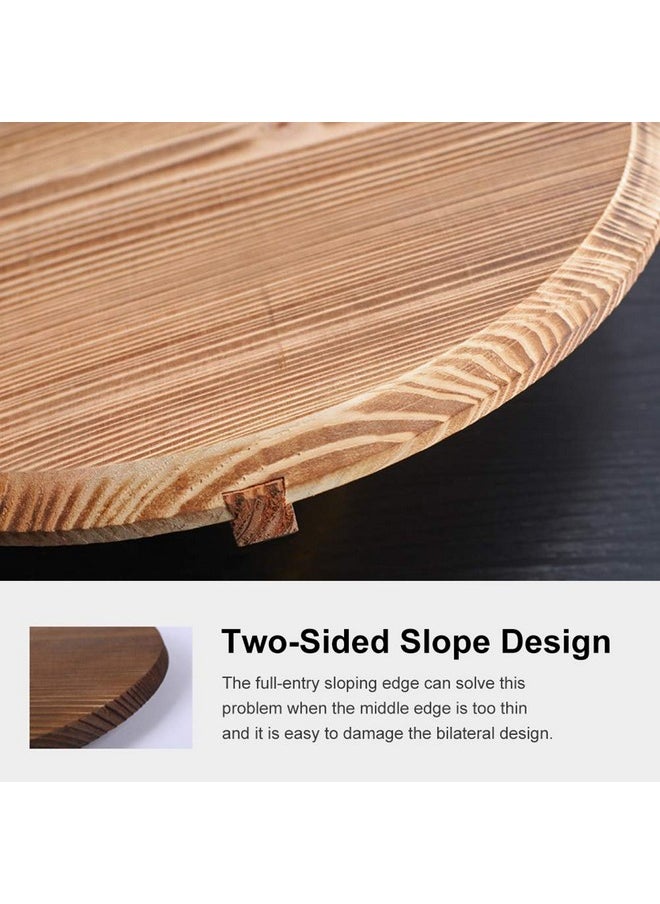 LVOERTUIG Wooden Wok Lid, Round Natural Wood Wok lid Wood Wok Lid With Handle, Lightweight Cedarwood Wok Lid for Stir Fry Pan, Anti-Hot, Anti-Spillover Wooden Kitchen Accessories  - Image 3