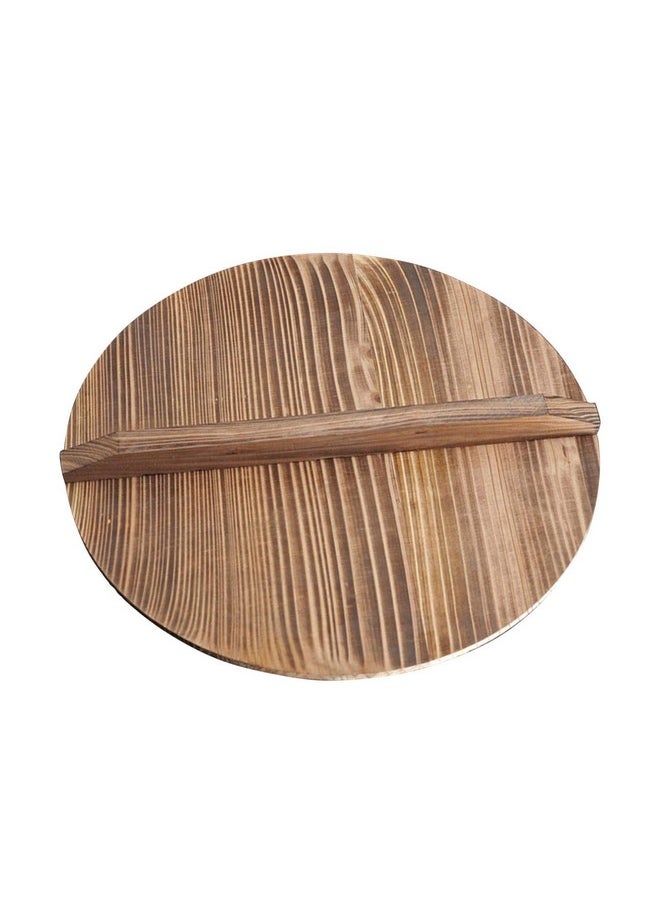 LVOERTUIG Wooden Wok Lid, Round Natural Wood Wok lid Wood Wok Lid With Handle, Lightweight Cedarwood Wok Lid for Stir Fry Pan, Anti-Hot, Anti-Spillover Wooden Kitchen Accessories  - Image 1