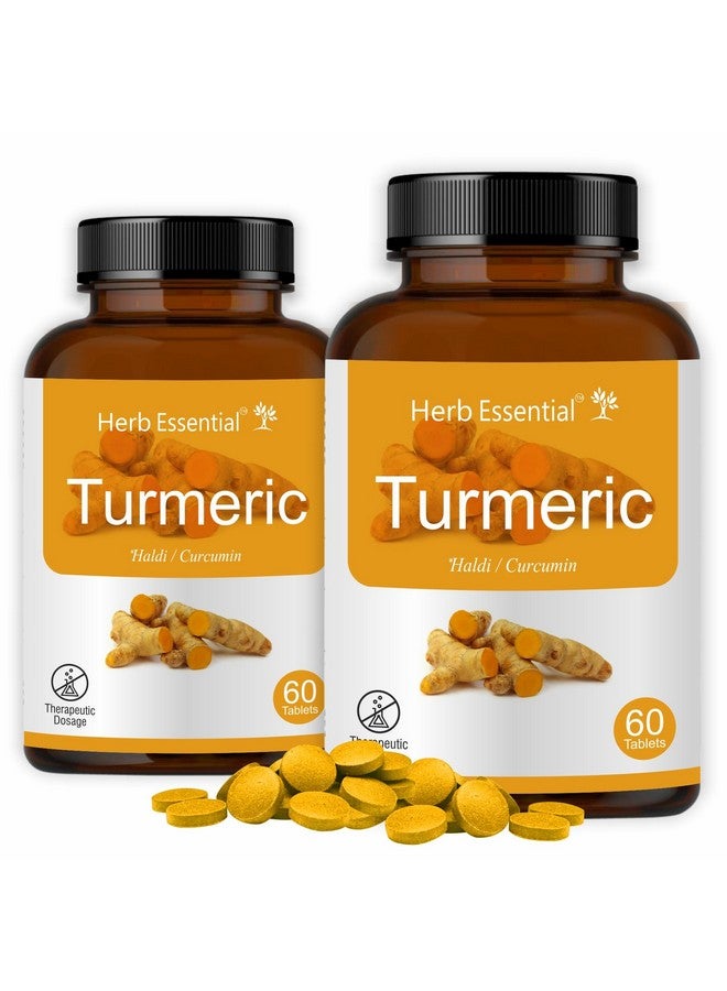 Herb Essential أقراص الكركم الأساسية من الأعشاب، 500 ملغ، 120 قرص | يساعد في تعزيز المناعة | مستخلصات هالدي 100% طبيعية - Image 1