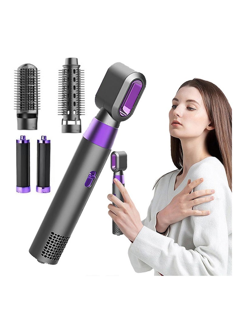 SYOSI Low Noise Hair Dryer, 5-In-1 Hair Styler Tool, High Speed Salon Dryer Tool, Portable Noiseless Design Salon Hair Tool, with Thermo Control Hot Air Blow Dryer Spinning Brush (with Two Curling Irons) - Image 1