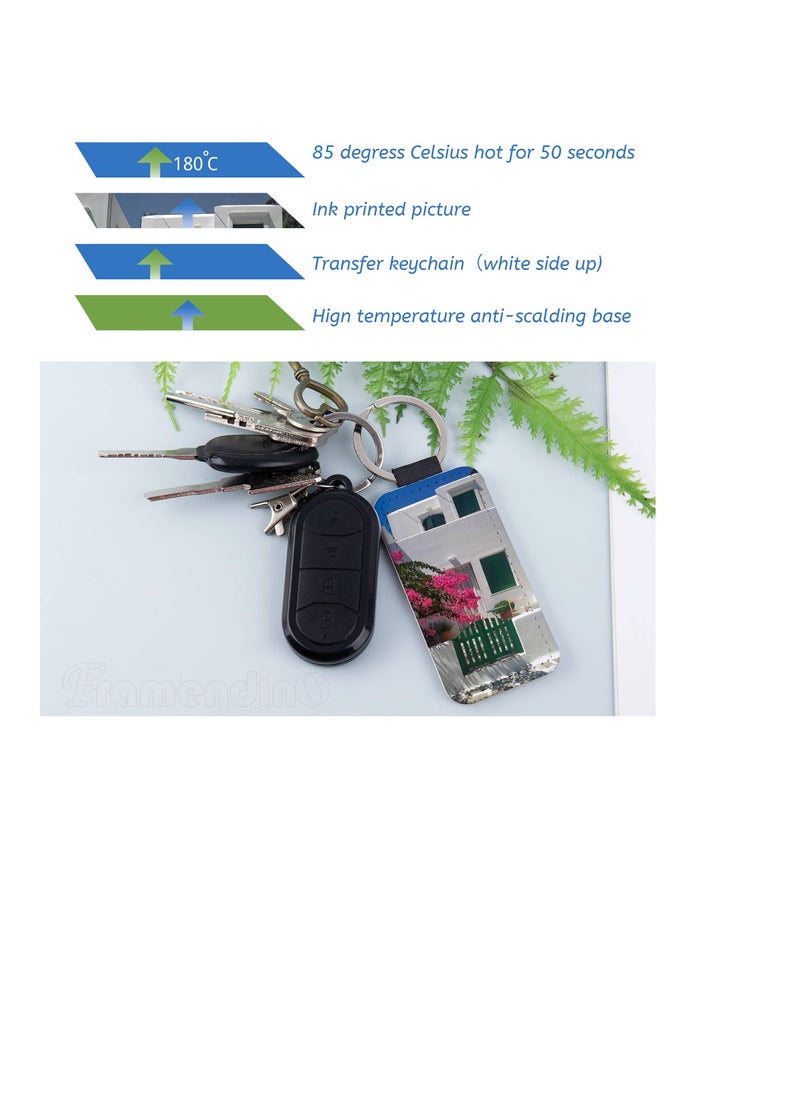 8 Blank PU Leather Keychains for Sublimation, Ideal for DIY Craft and Pendant Making