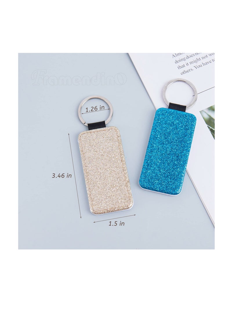 8 Blank PU Leather Keychains for Sublimation, Ideal for DIY Craft and Pendant Making