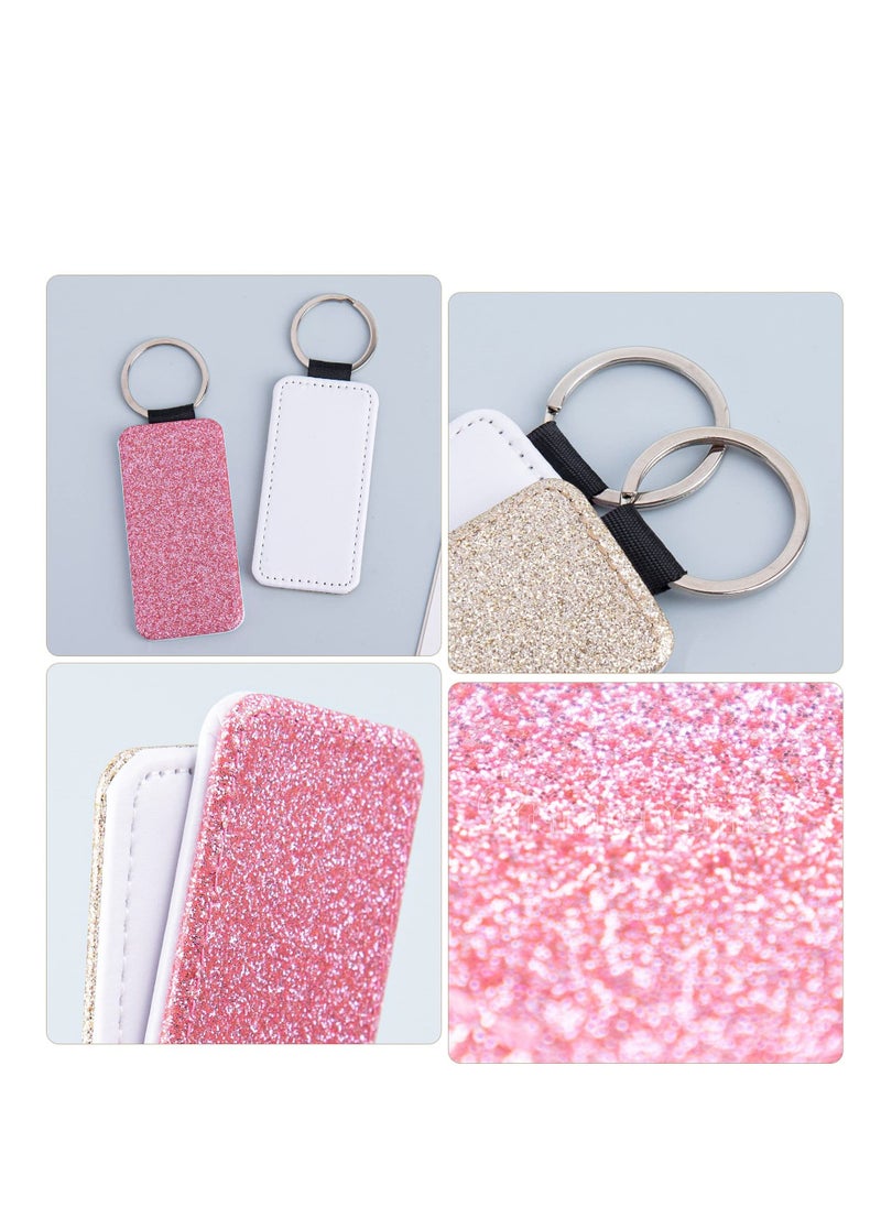 8 Blank PU Leather Keychains for Sublimation, Ideal for DIY Craft and Pendant Making