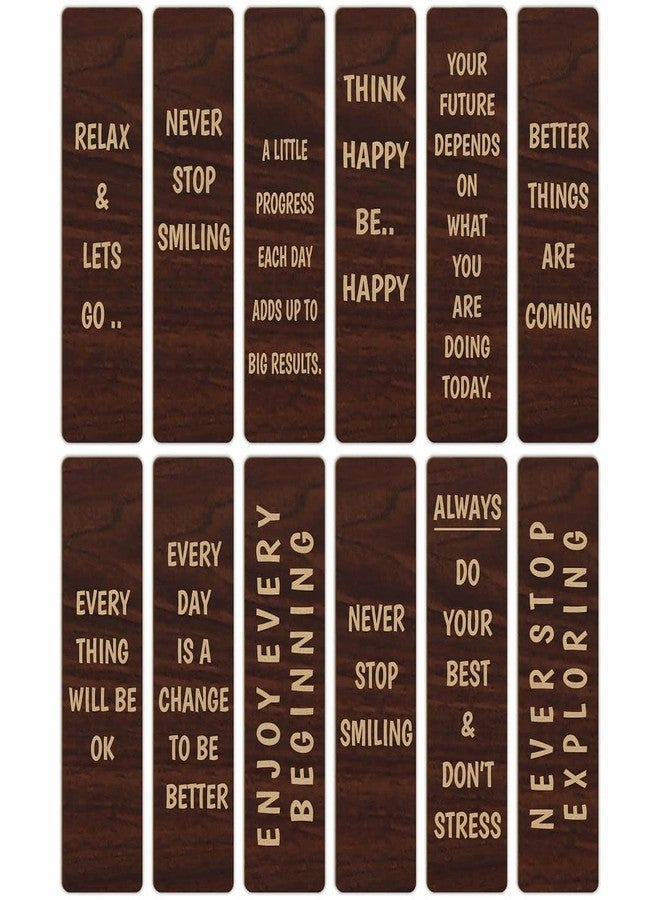 CVANU Positive Quotes Wooden Bookmark Gift for Book Reader, Book Lovers(Set of 12)_c4 - Image 2