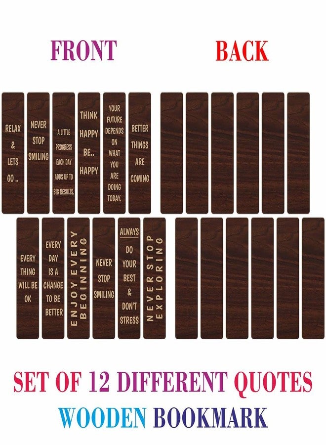 CVANU Positive Quotes Wooden Bookmark Gift for Book Reader, Book Lovers(Set of 12)_c4 - Image 3