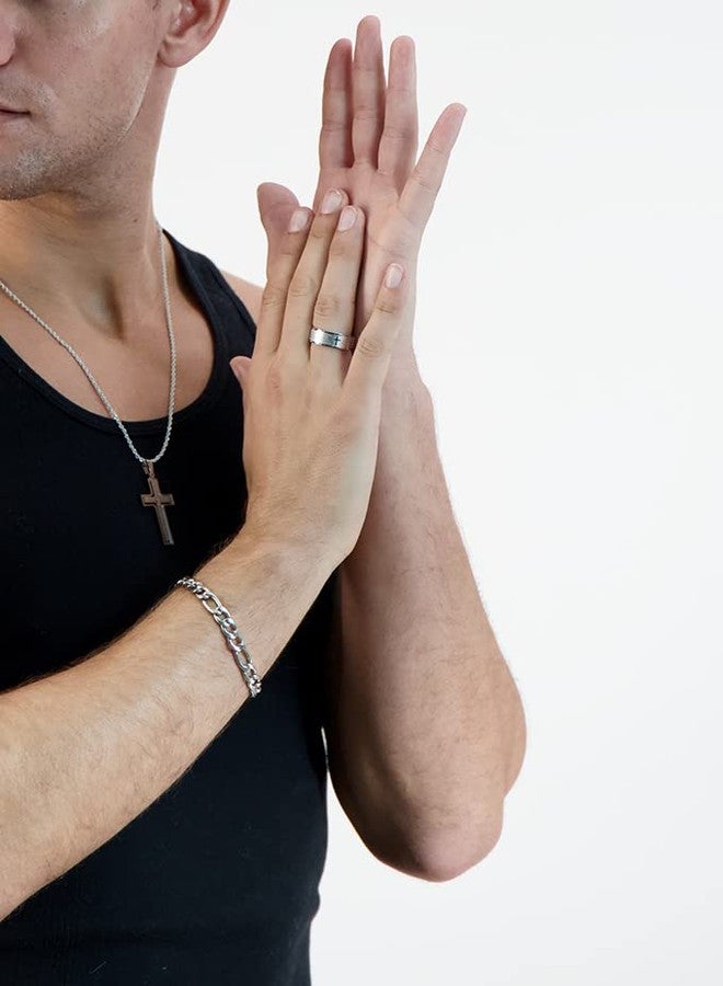 Steeltime Catholic Classic Stainless Steel Lords Prayer Ring Band in English or Spanish - Our Father/Padre Nuestro - Image 4