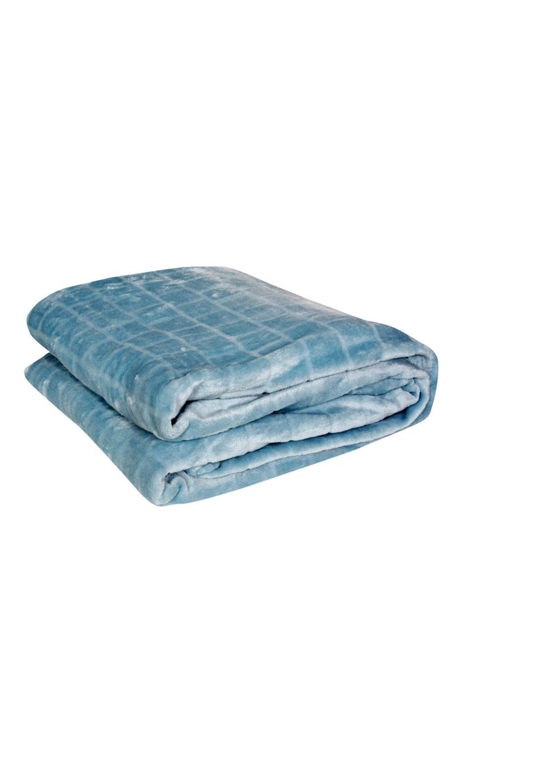 Large Double-Sided Fur Bed Warmer - Luxurious Design & Unparalleled Warmth 220x240cm ST (Baby Blue) - Image 3