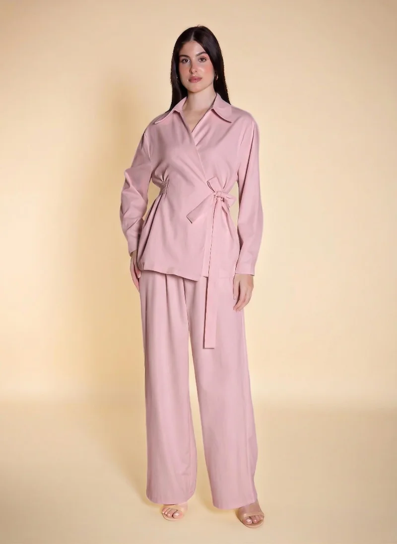 شايبس BELTED BLOUSE SET