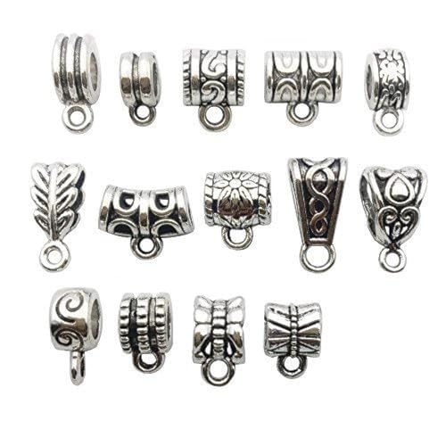 iloveDIYbeads 100g (About 125pcs) Mixed Tibetan Tube, Spacer Bail Bead Hanger Fit Charm European Bracelet Pendant (Antique Silver), 125 - Image 1