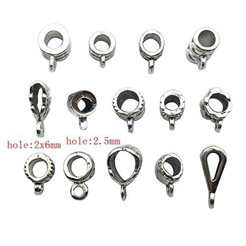 iloveDIYbeads 100g (About 125pcs) Mixed Tibetan Tube, Spacer Bail Bead Hanger Fit Charm European Bracelet Pendant (Antique Silver), 125 - Image 2