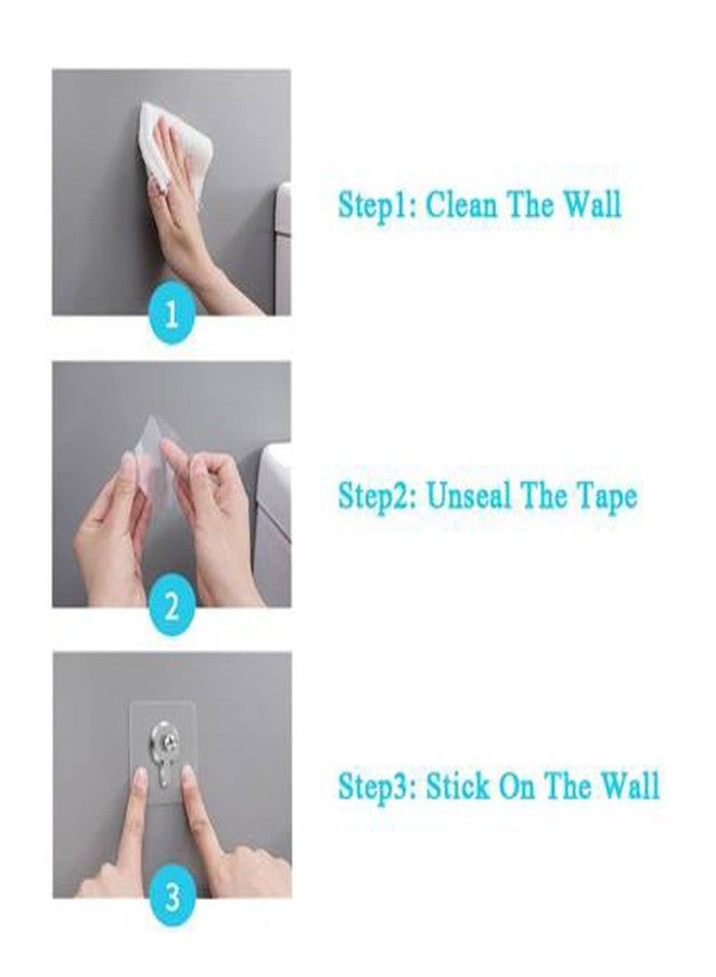 RENVA 12PCS Self Adhesive Nail Hooks for Wall Heavy Duty for Hanging Clock and Photo Frame Transparent Hook (12) - Image 5