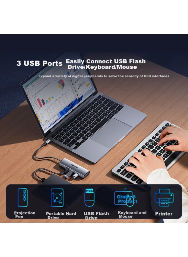 Samzhe Type-c To Dp1.4 Interface Extension Dock 8k60hz Adapter 4k/2k 240hz High Refresh Rate For Apple Mac Mini Laptop Thunderbolt 4 Expansion Dock Converter Dpk5 - Image 4