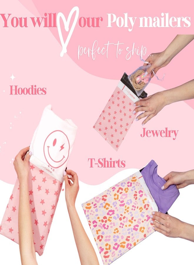 Pretty Package Store 14.5x19 Designer Poly Mailer 100 Pack Heavy Duty Waterproof Self Seal Shipping Bags for Small Business Large Mailing Envelopes Bulk Tear Resistant Cute Packaging Happy Hearts - Image 5