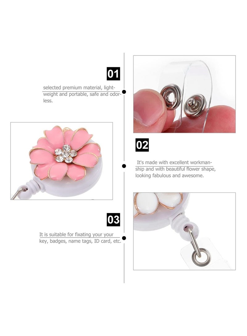 Excefore Retractable Badge Holder, 2 Pcs Badge Reel Badge Holder Retractable Reel Holder Id Badge Holder Clip ID Name Badge Holder Reel Clip On Card Holders For Office Workers Nurse Doctors Teachers - Image 5