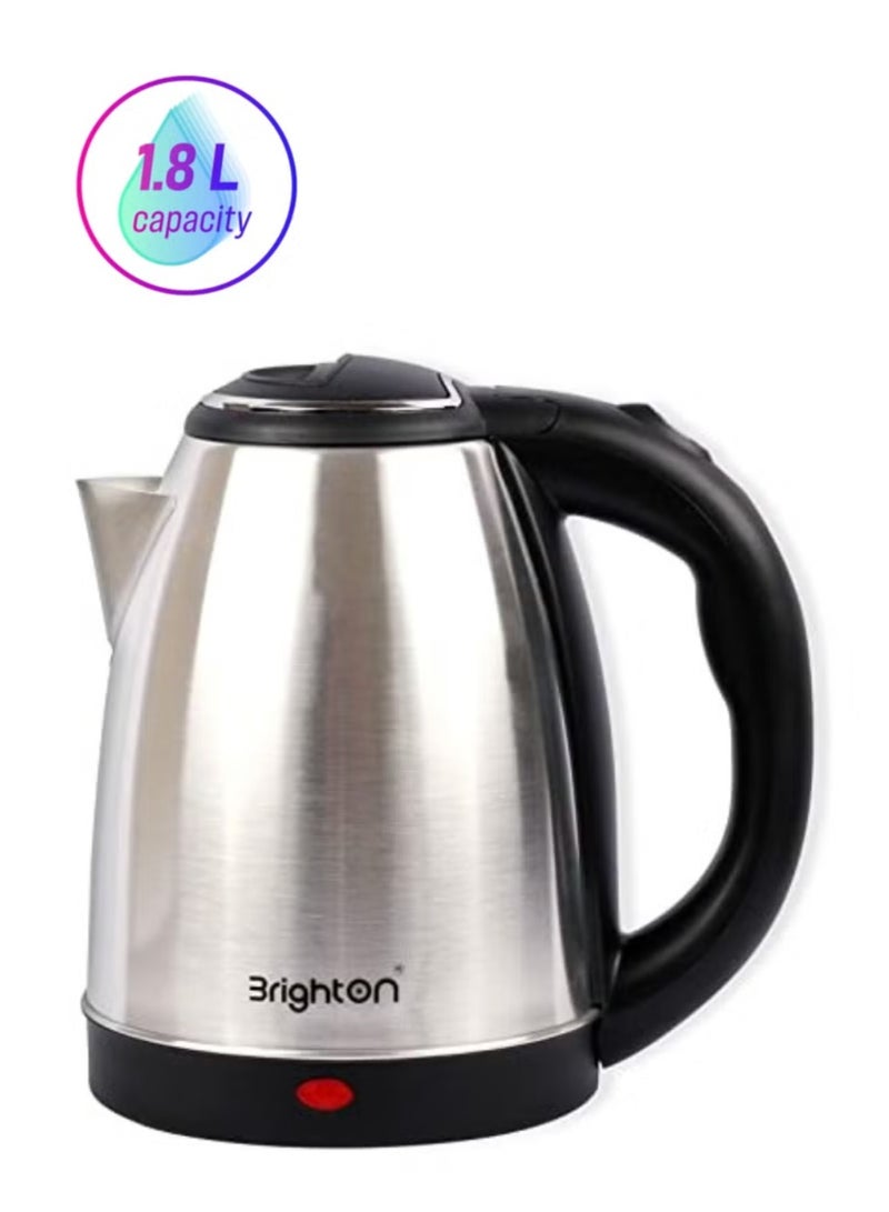 غلاية  من الفولاذ المقاوم للصدأ، سعة 1.8 لتر، وقوة 1500 واط: غليان فائق السرعة، وإيقاف تلقائي، وحماية من الغليان الجاف، وضمان لمدة عامين - حل أنيق وفعال لتسخين المياه