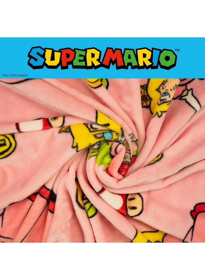 Franco Nintendo Super Marios Bros. Gaming Princess Peach Girl Bedding Super Soft Silk Touch Throw, 46 in x 60 in, (Officially Licensed Product)  - Image 4