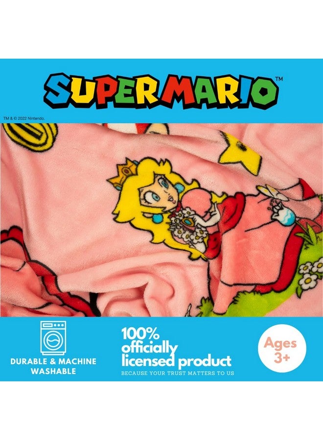 Franco Nintendo Super Marios Bros. Gaming Princess Peach Girl Bedding Super Soft Silk Touch Throw, 46 in x 60 in, (Officially Licensed Product)  - Image 3