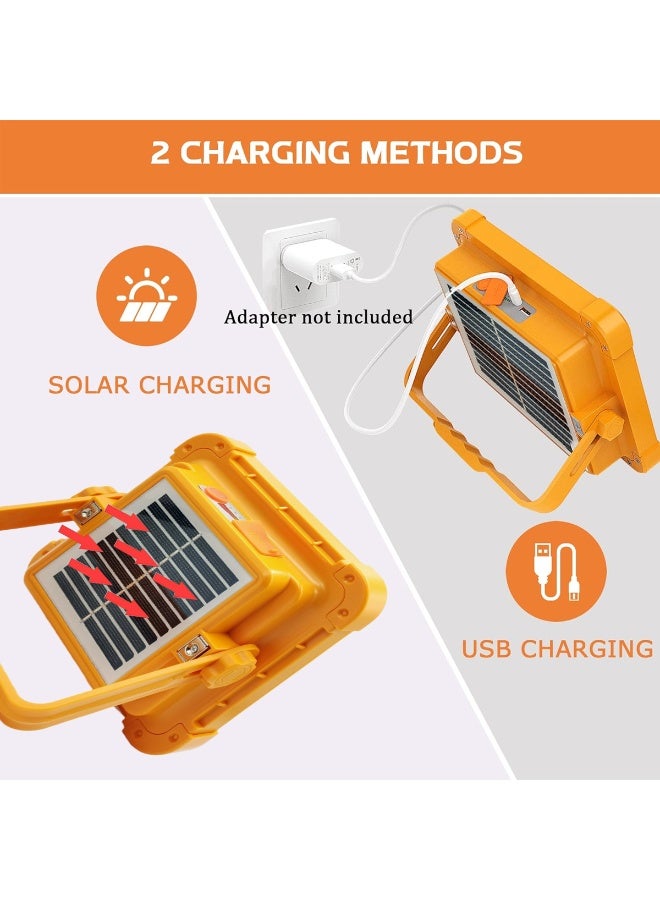 KEYANG KY-100W Solar LED Flood Light Portable Rechargeable Work Light with Solar Panel, Power Bank Output, 5 Lighting Modes, Magnetic Mount, 180° Adjustable Stand, IP66 Waterproof for Camping, Outdoor, Emergency, Home, Garage, Car Repair - Image 5