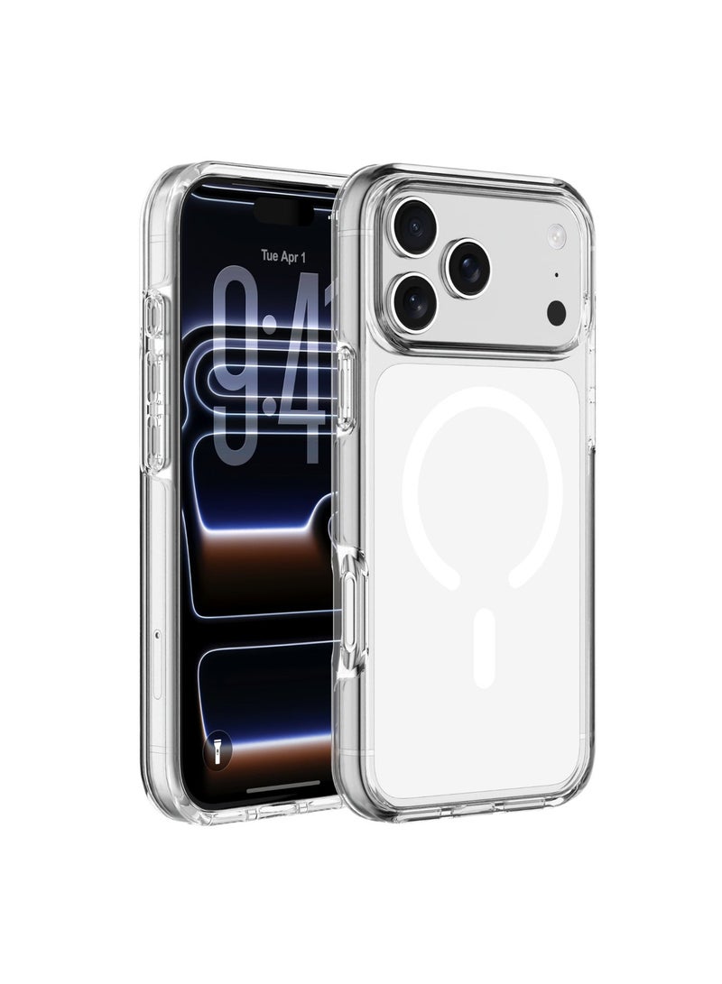 اى او سويت حزمة iOsuite 3 في 1 للحماية الكاملة لهاتف iPhone 17 Pro – كفر شفاف متوافق مع MagSafe + حماية شاشة زجاج مقوى HD + حماية عدسة الكاميرا | مقاومة صدمات عسكرية حتى 8 أقدام | مقاوم للاصفرار | شحن لاسلكي آمن – IP17Pro - Image 1