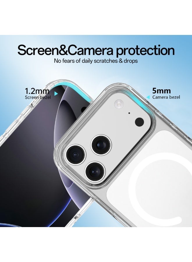 iOsuite 3-in-1 Full Protection Bundle for iPhone 17 Pro – MagSafe Clear Case + HD Tempered Glass Screen Protector + Camera Lens Protector | Military-Grade 8FT Drop Protection | Anti-Yellowing | Wireless Charging Compatible – IP17Pro - Image 4