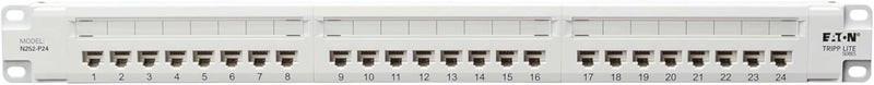 TRIPPLITE Series 24-Port Patch Panel 1U Rack Mount, Cat6 RJ45 Ethernet, 4PPoE / 4 PoE++ Compliant, 110/Krone, 568A/B Termination, TAA Compliant, White, Lifetime Manufacturer's Warranty (N252-P24-WH) - Image 3