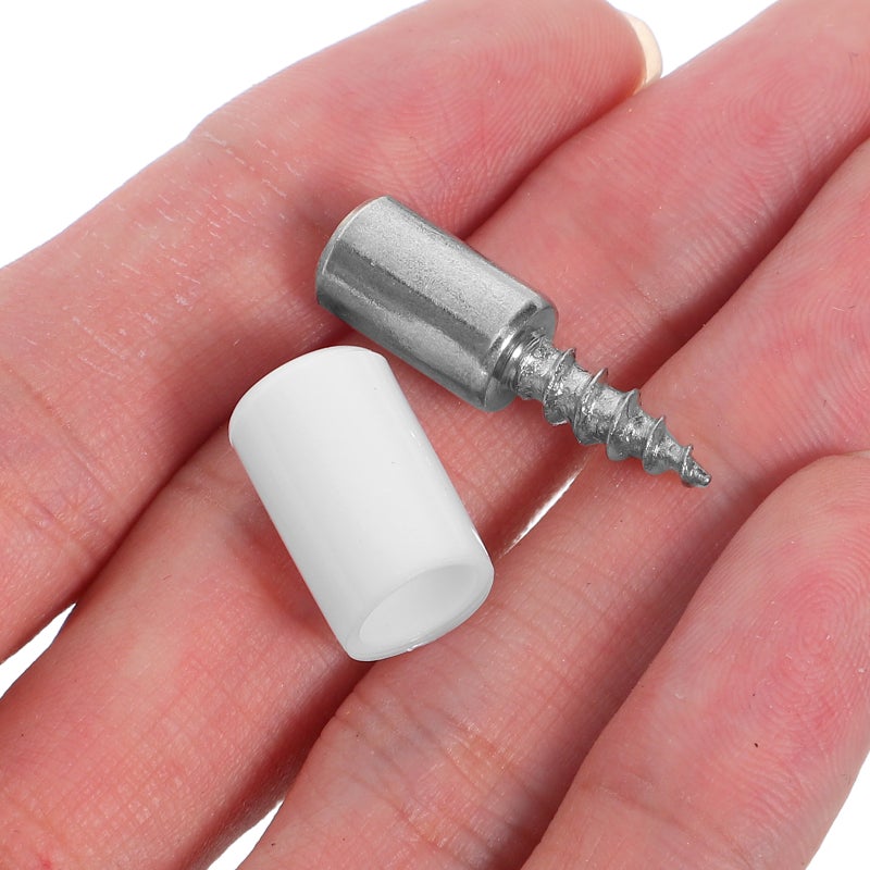 100PCS Self-Tapping Shelf Pegs: Cabinet Shelf Support Pegs with Sleeves - Nickel-Plated Bookcase Pins for Cabinet Furniture and Bookshelves - Image 2