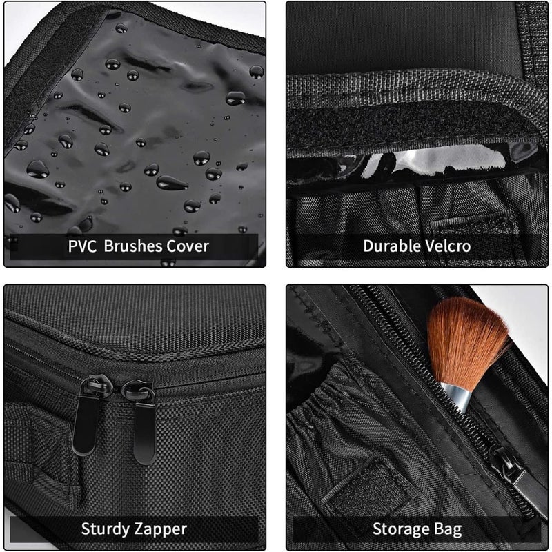 LAFILLETTE Travel Cosmetic Bags Professional Makeup Case Box Organizer with Adjustable Dividers Compartments for Makeup Brushes Toiletry Jewelry Digital Accessories 10 INCH 1 Layer Black - Image 3