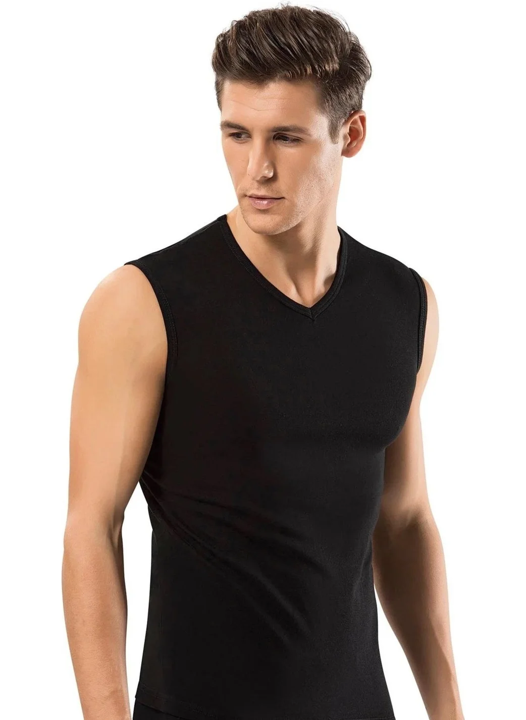 Erdem Men's Ribana Sleeveless V Neck Undershirt 1196 - 6 Pieces