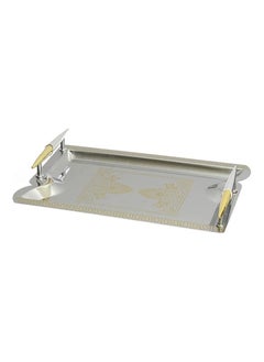 Generic Rectangular Serving Trays Set with Handles 3 Pieces Different Size and Gold  - Image 2