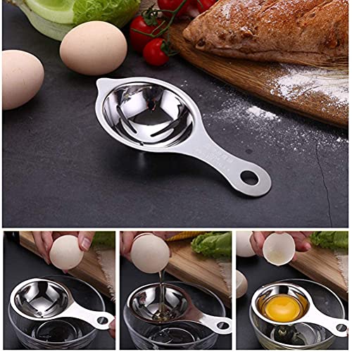 SHIDHMI, Egg Separator Premium 304 Stainless Steel Egg Yolk Separator, Dishwasher Safe Egg White Separator, Professional Egg Separator Tool for Baking Cake, Egg Custards, Mayonnaise and More - Image 2