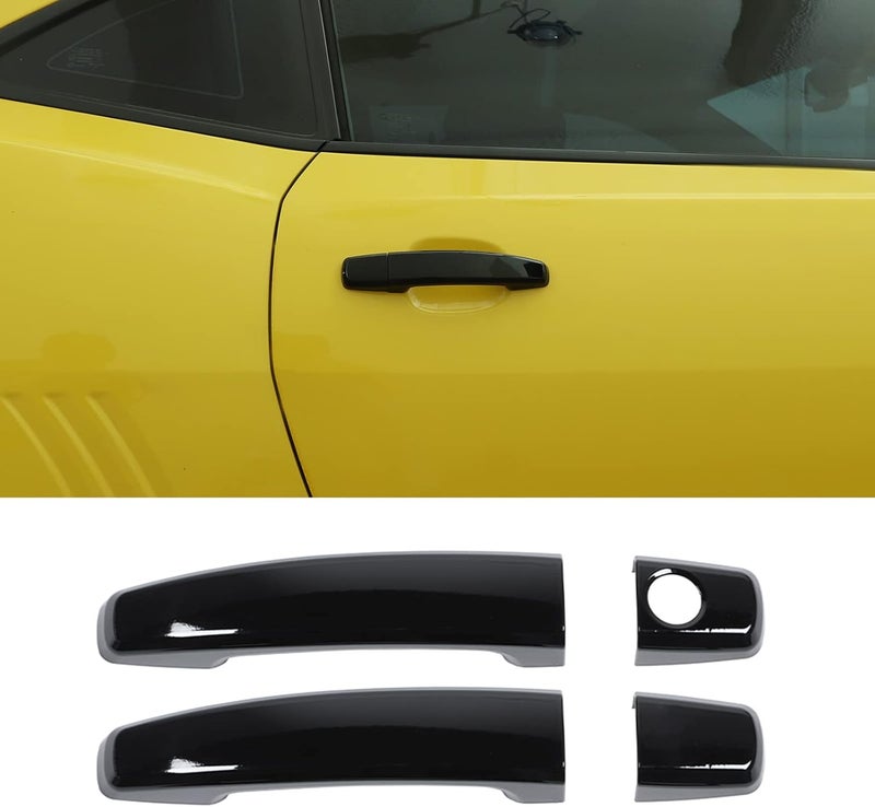 Hoolcar غطاء مقبض الباب الخارجي هولكار لسيارة شيفروليه كامارو 2010-2015، أسود (2 قطعة) - Image 1
