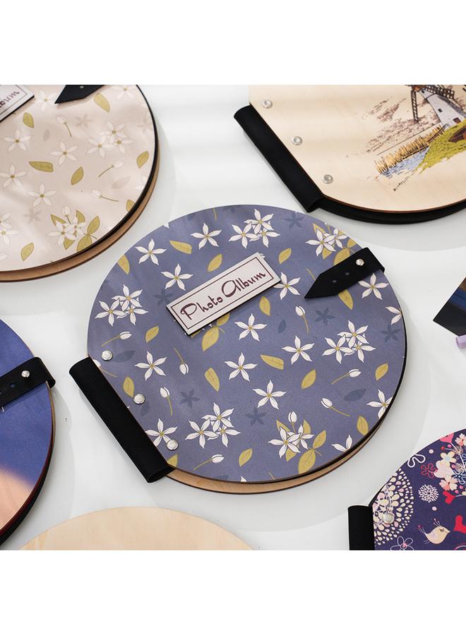 Bluejw Creative DIY Wooden Round Photo Album Album Children's Growth Album Cartoon New Album - Image 2