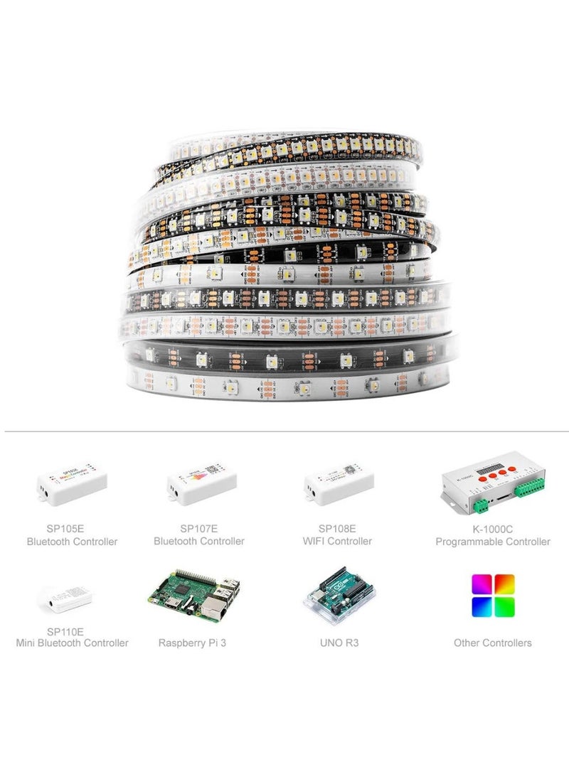Generic - WS2812B Led Strip RGB Individually Addressable LED Strip DC 5V White PCB - Image 1