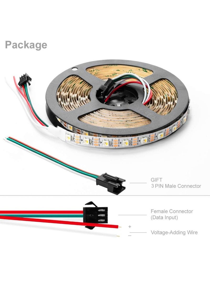 Generic - WS2812B Led Strip RGB Individually Addressable LED Strip DC 5V White PCB - Image 1