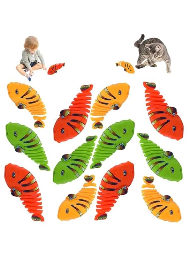Plastic Wind-Up Wiggle Fish Toys,Interactive Clockwork Swinging Cartoon Fish Toys,Creative 360° Rotating Clockwork Swinging Cartoon Toy for Birthday Party Gift (Mix Color4set Random Color) - Image 1