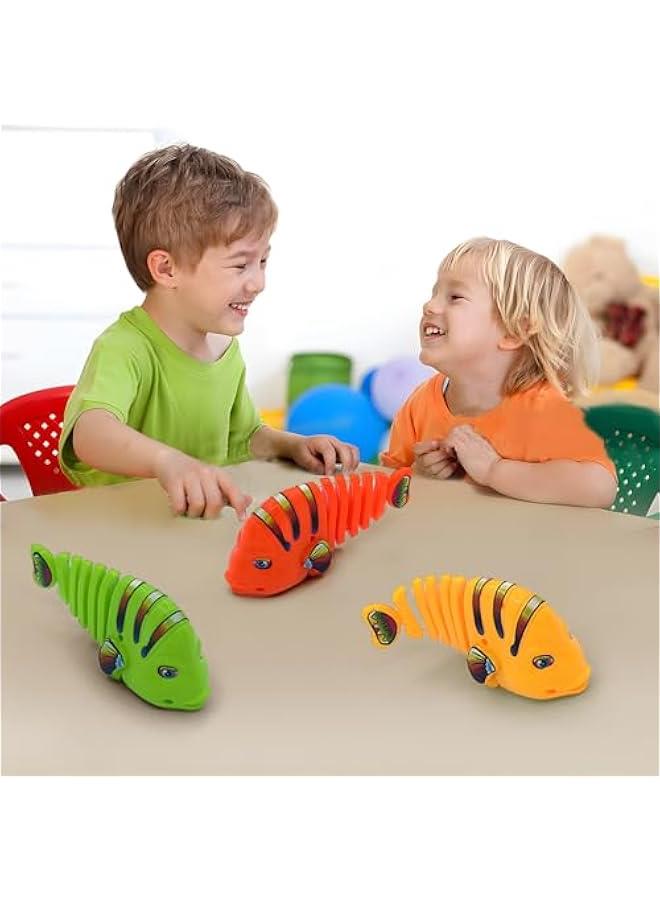 Plastic Wind-Up Wiggle Fish Toys,Interactive Clockwork Swinging Cartoon Fish Toys,Creative 360° Rotating Clockwork Swinging Cartoon Toy for Birthday Party Gift (Mix Color4set Random Color) - Image 5