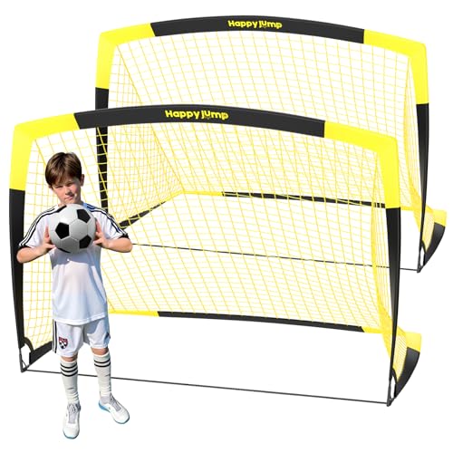 Happy Jump 7x5 FT & 5x3.6 FT Portable Soccer Goal for Youth Players Ages 6–14, Large-Frame Design Built for Long-Term Development, Easy Setup for Backyard, Park or School Training - Image 1
