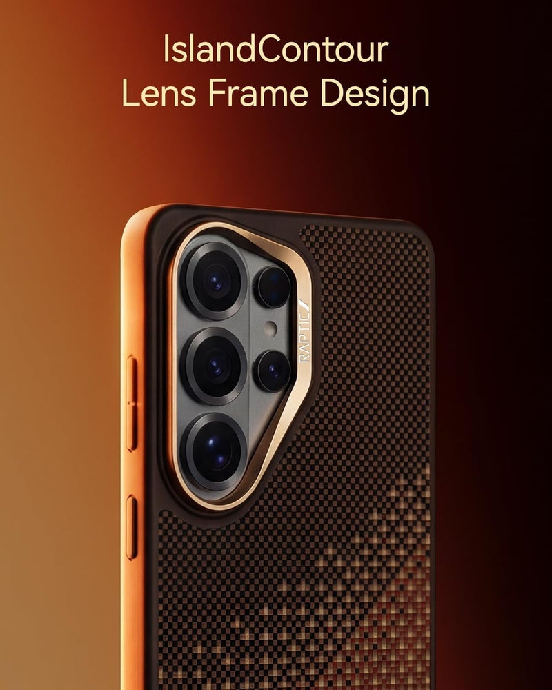 RAPTIC Aramid Dual for Samsung Galaxy S26 ULTRA case [MagSafe compatible] 1500D Aramid Fiber [Military Grade 13 Feet Drop tested] Hybrid cover TPU Shock Absorbing Bumper - Serenity Amber - Image 4