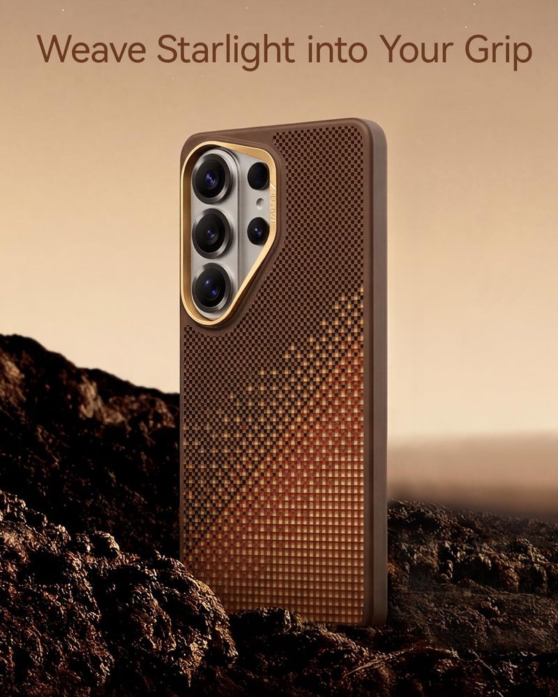 RAPTIC Aramid Dual for Samsung Galaxy S26 ULTRA case [MagSafe compatible] 1500D Aramid Fiber [Military Grade 13 Feet Drop tested] Hybrid cover TPU Shock Absorbing Bumper - Serenity Amber - Image 2
