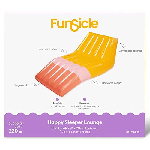 Funsicle 5.8 ft Happy Sleeper Inflatable Floating Lounge with Cup Holder - Image 5