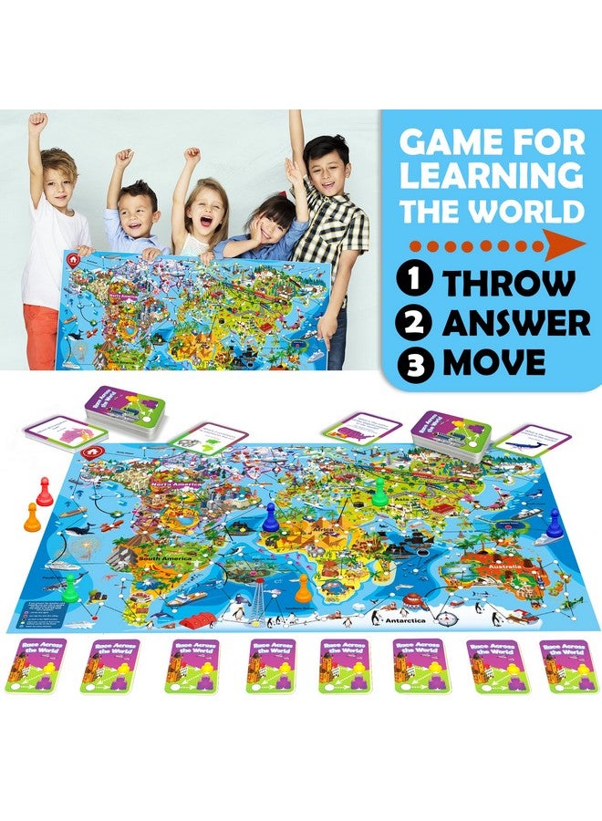 QUOKKA Board Game 1 to 10 Players - Learning, Educational - Geography, World - 100 Question Cards, Top Facts - Indoor, Outdoor - Kids, Teens, Adults, Family - Image 2