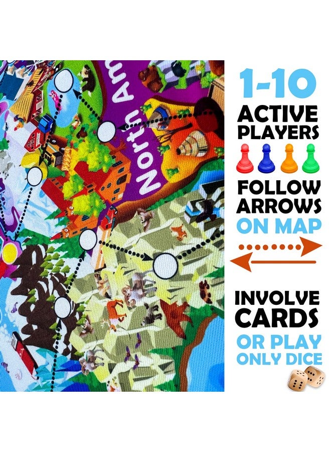 QUOKKA Board Game 1 to 10 Players - Learning, Educational - Geography, World - 100 Question Cards, Top Facts - Indoor, Outdoor - Kids, Teens, Adults, Family - Image 3