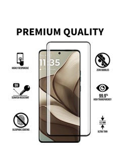 X-level Screen Protector for Motorola Edge 50 5G Tempered Glass, Full Coverage HD 9H Hardness Anti-Scratch Anti-Fingerprint Bubble-Free Tempered Film  - Image 3