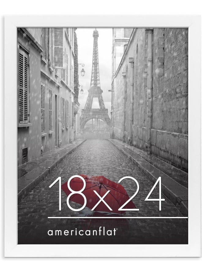 Americanflat 18x24 Poster Frame with Polished Plexiglass  White Picture Frame  Wide Photo Frames Made of Engineered Wood for Vertical or Horizontal Wall Display  Epic Collection  White - Image 5